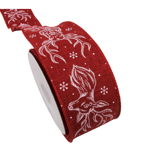 63mm red deer ribbon by the meter