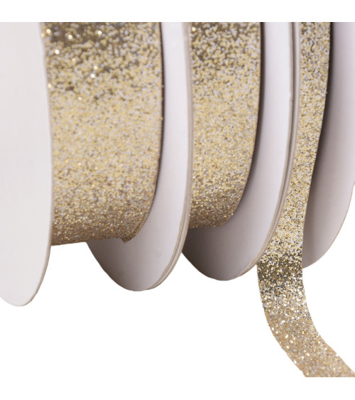 Bobina da 30 m di nastro glitter champagne