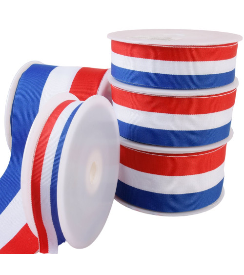 24m reel of blue/white/red French flag ribbon