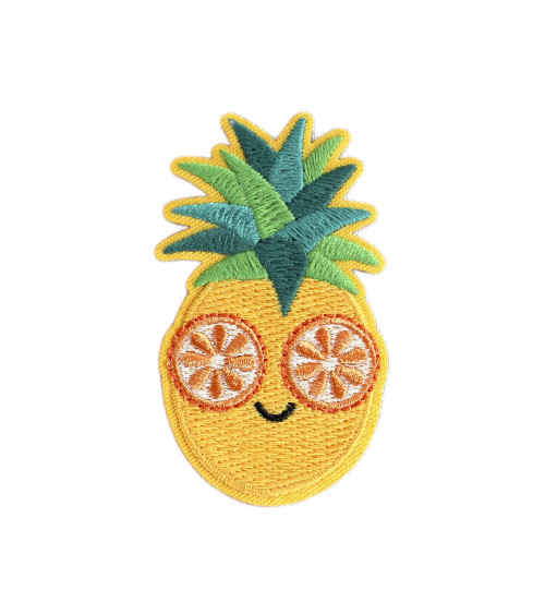 Ananas/Ananas-Popcorn-Aufnäher zum Aufbügeln, 4,2 cm x 6 cm