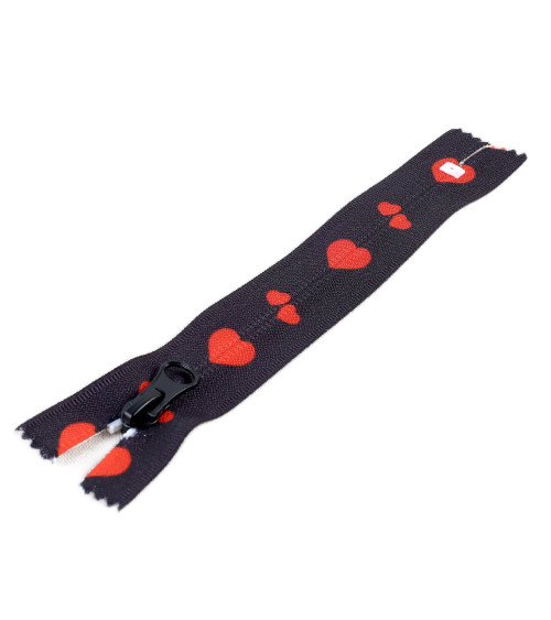 Non-separable closure red hearts black background