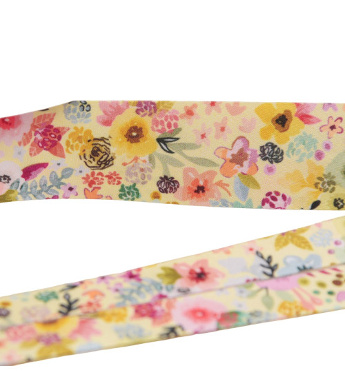 27mm yellow flower bias binding per meter made in France