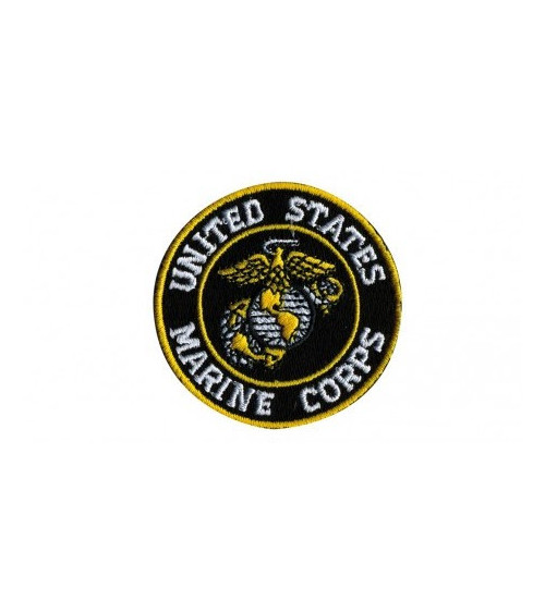 Marine Corps Round Iron-On Badge 4.5cm