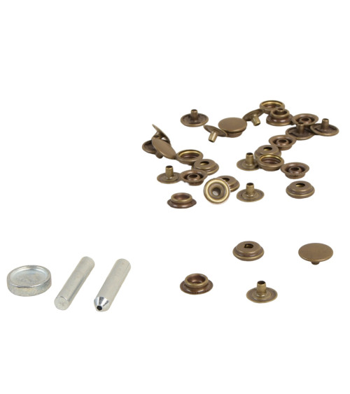 8 15mm heavy fabric snap fasteners and aged brass tool