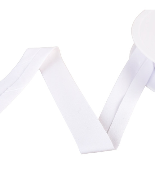 Organic bias tape reel gots fabric 25m white 20mm