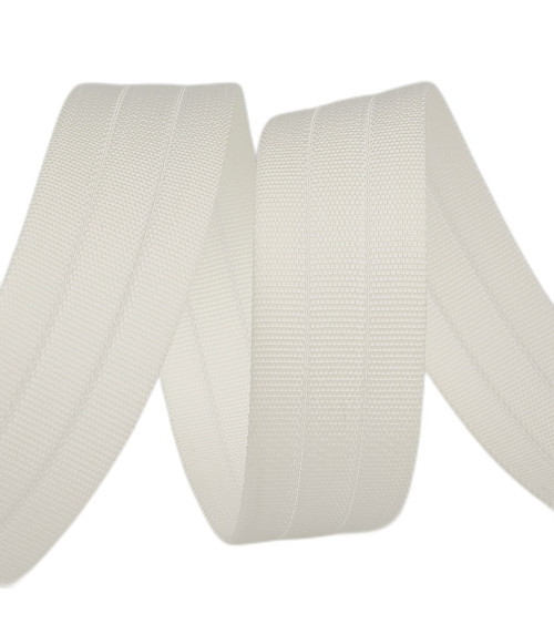 10m reel of white grosgrain strap 30mm