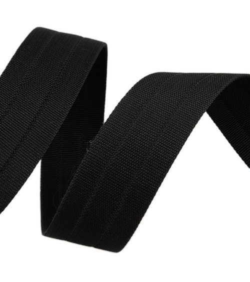 10m reel of 30mm black grosgrain strap