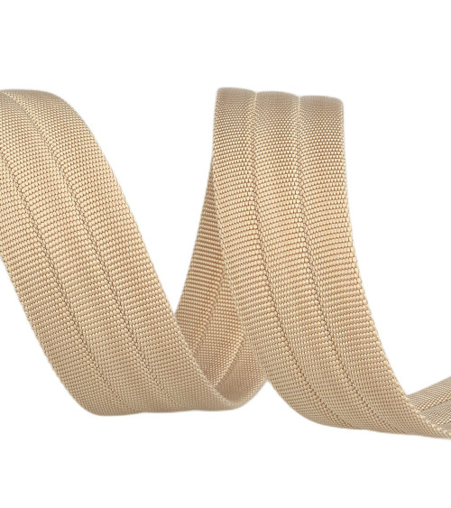 10m spool of 30mm beige grosgrain strap