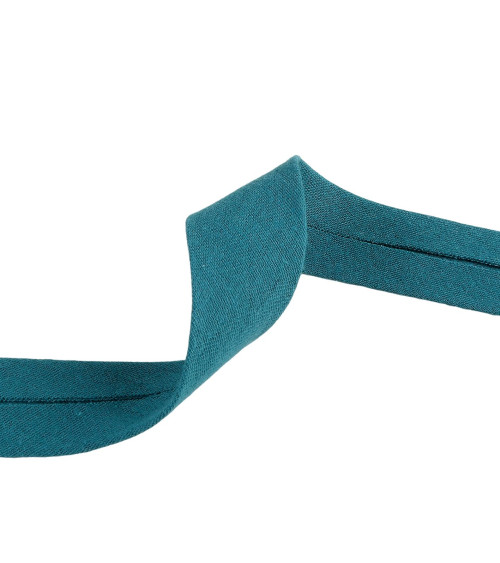 27 mm dickes, entenblaues Doppelgaze-Schrägband pro Meter, hergestellt in Frankreich