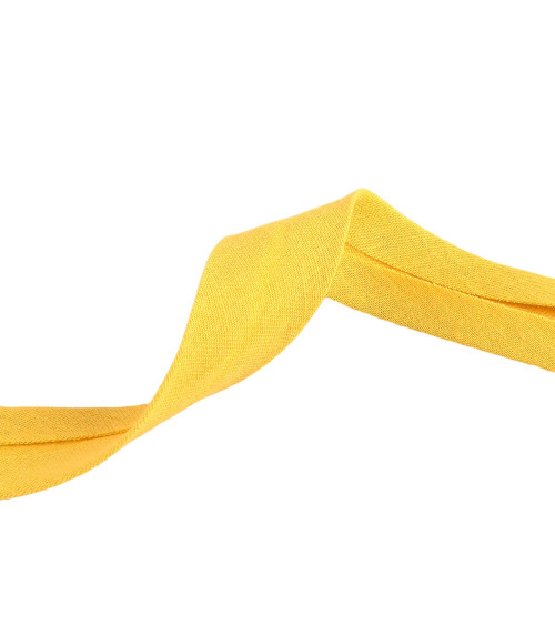 Double gauze bias binding 27mm mustard by the meter made in France