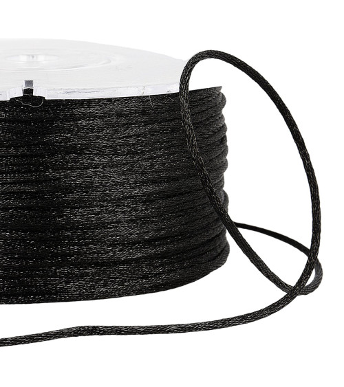 2mm black rattail cord per meter