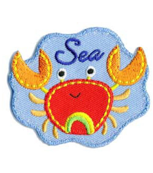 Set of 3 Sea crab iron-on patches 5x4.5cm