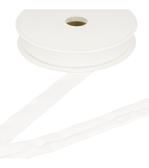 20m spool of stretch jersey bias binding, white, 20mm