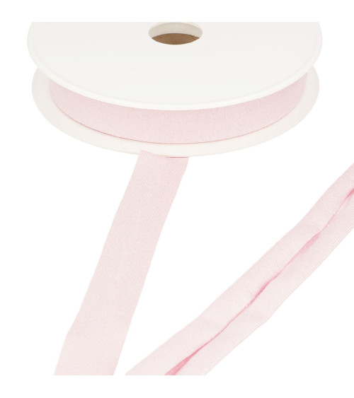 Bobina da 20 m in sbieco jersey elasticizzato rosa chiaro 20 mm