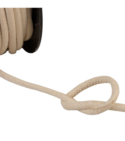 25m spool of beige/gold metallic braided cord 6mm