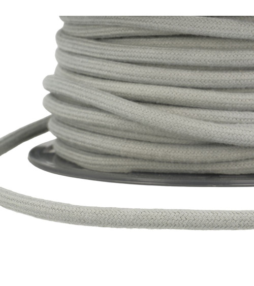 Bobina da 30 m. Cordoncino in cotone grigio chiaro da 4 mm