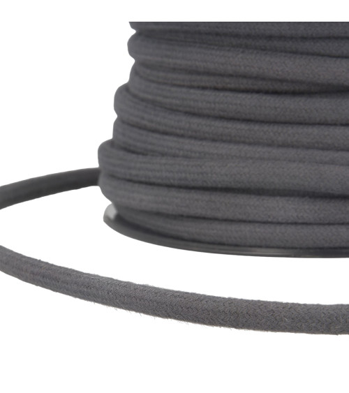 Bobina da 30 m. Cordoncino di cotone grigio scuro da 4 mm