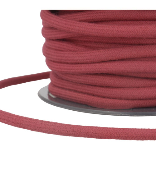 Bobina da 30 m. Cordoncino di cotone rosso bordeaux da 4 mm