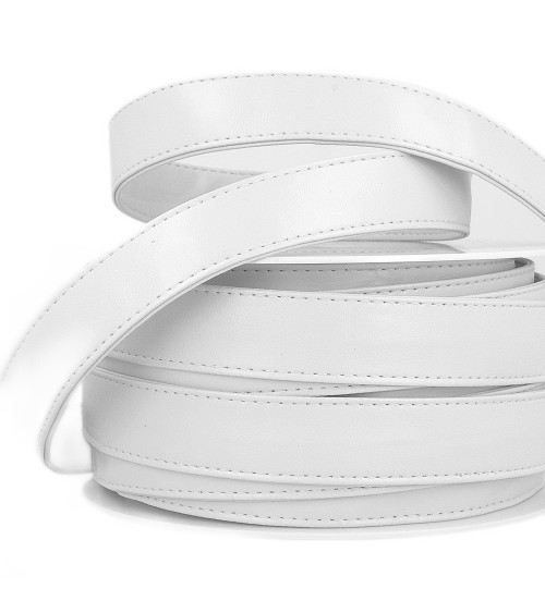 10m reel of white faux leather strap 25mm