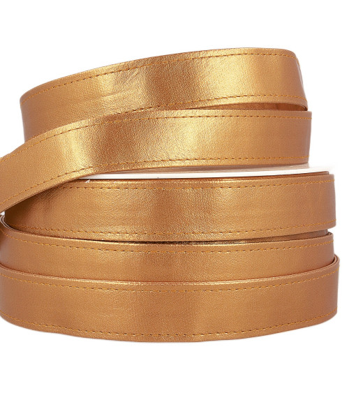 10m reel of 25mm gold faux leather strap