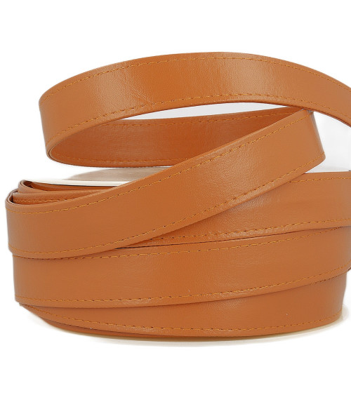 10m reel of 25mm mustard faux leather strap