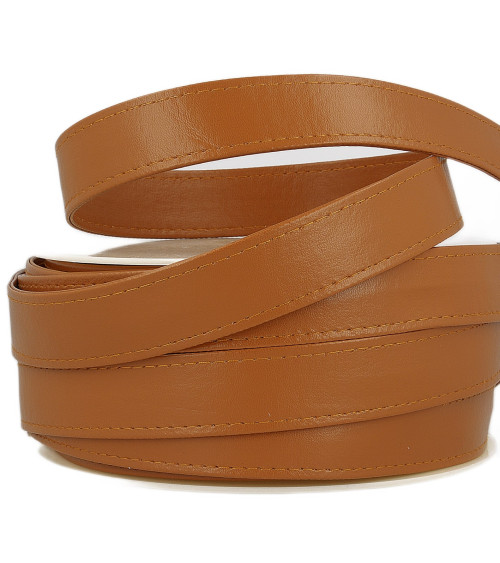 10m reel of 25mm camel faux leather strap