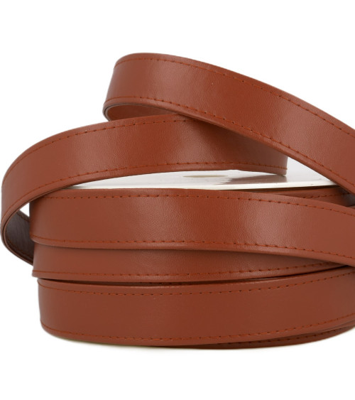 10m reel of chocolate brown faux leather strap 25mm