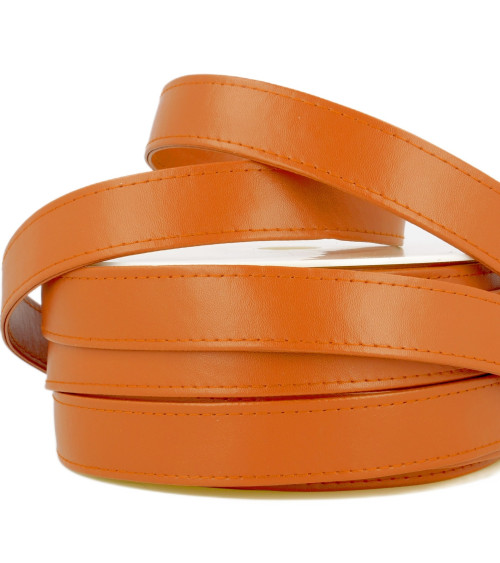 10m reel of orange faux leather strap 25mm