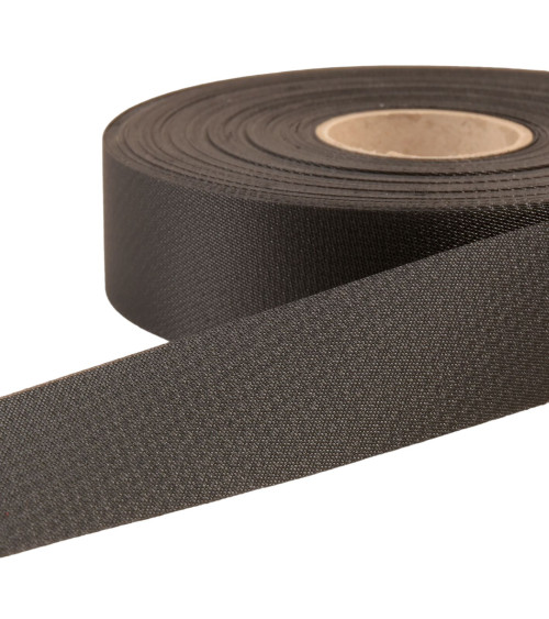 25m reel of flat water-repellent exterior bias binding 30mm black