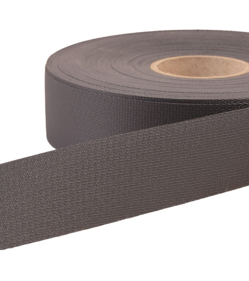 25m reel of flat water-repellent exterior bias binding 30mm grey black