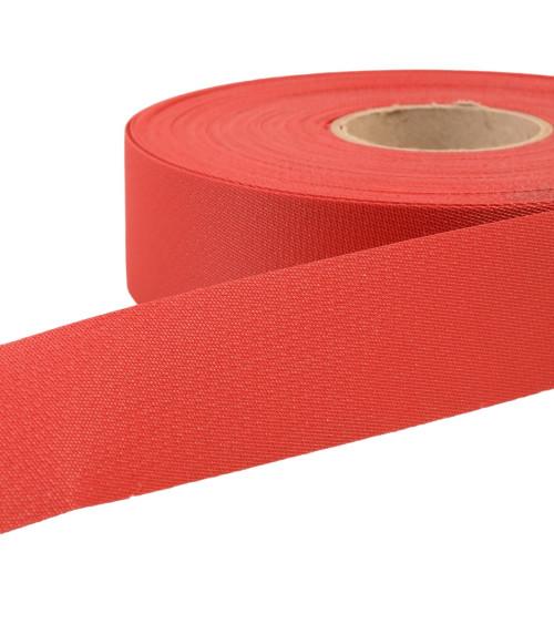 25m spool of 30mm red water-repellent exterior flat bias binding