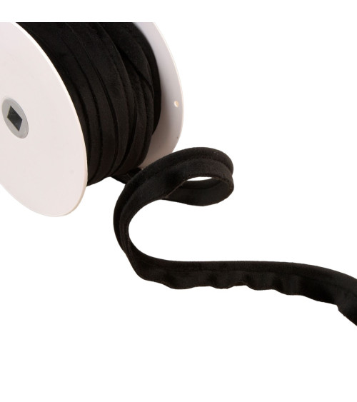 15m spool of 5mm black velvet piping