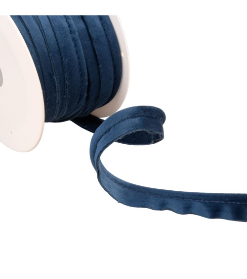 15m spool of navy blue velvet piping 5mm