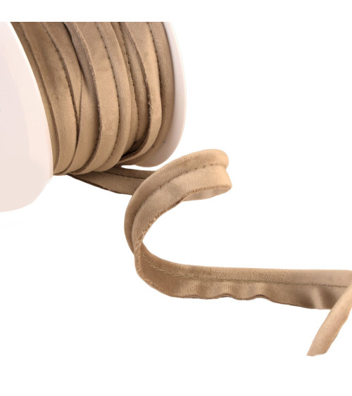 15m spool of 5mm beige velvet piping