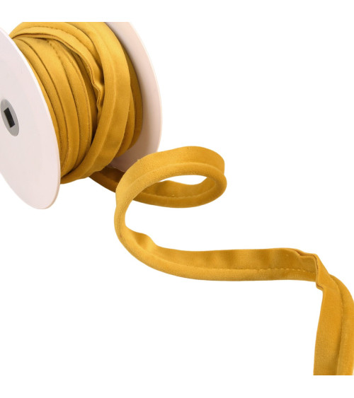 15m spool of 5mm gold yellow velvet piping