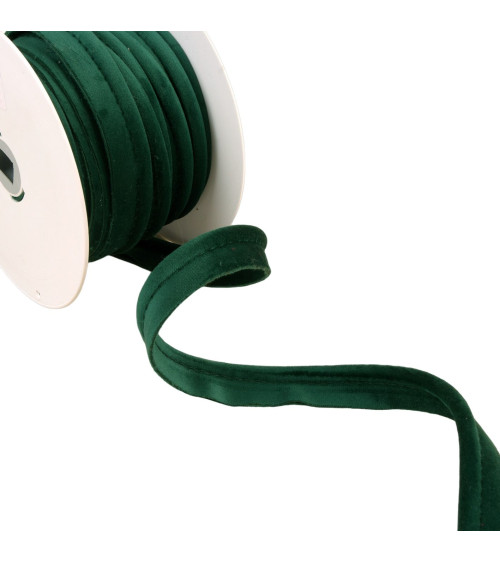 15m spool of 5mm green velvet piping