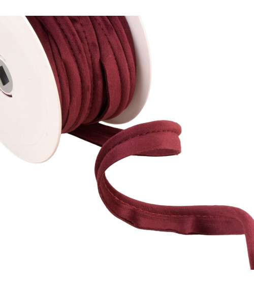 15m spool of 5mm burgundy velvet piping