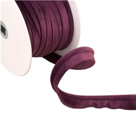 Bobine 15m passepoil velours violet prune 5mm