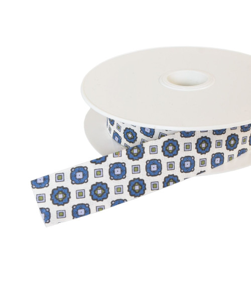 25m spool of 25mm navy blue rosette bias tape