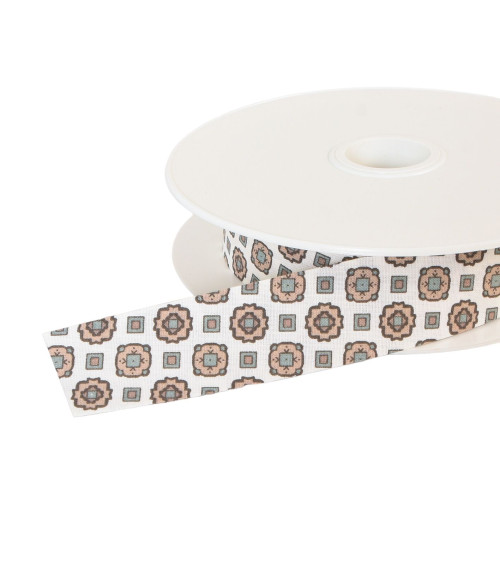 25m spool of 25mm beige rosette bias tape