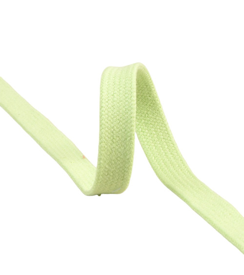 Bobina de 20m trenza de algodón tubular plana 15mm verde nilo