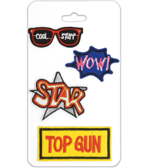 Set of 4 STAR themed iron-on patches