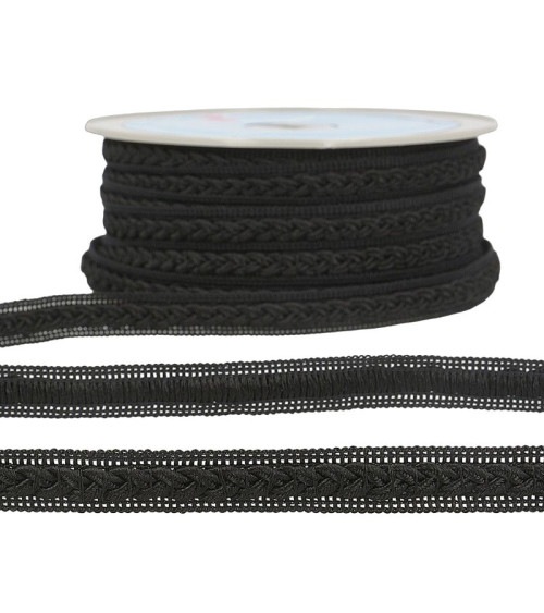 Bobina da 20 m Treccia abito bicolore Nero/nero 14 mm