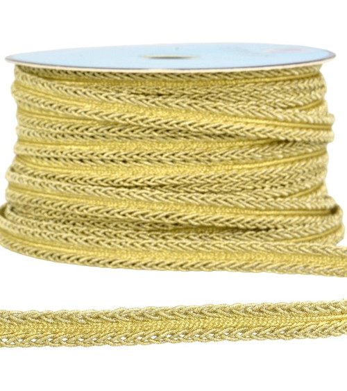 Bobina 25m Trenza vestido metalizado dorado 10mm