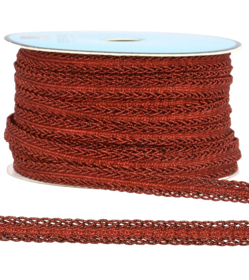 Bobina 25m Trenza vestido rojo metalizado 10mm