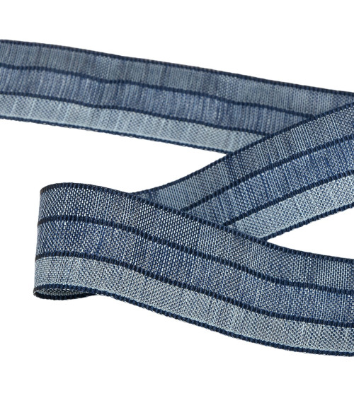 25m spool of 3-tone ribbon 30mm Navy Blue