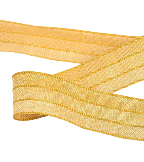 25m reel of 3-tone ribbon 30mm Mustard Yellow