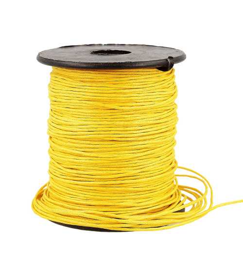 Spool of 70m leather-look cord 1mm Gold yellow