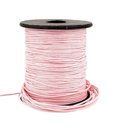 Spool of 70m leather-look cord 1mm Pink