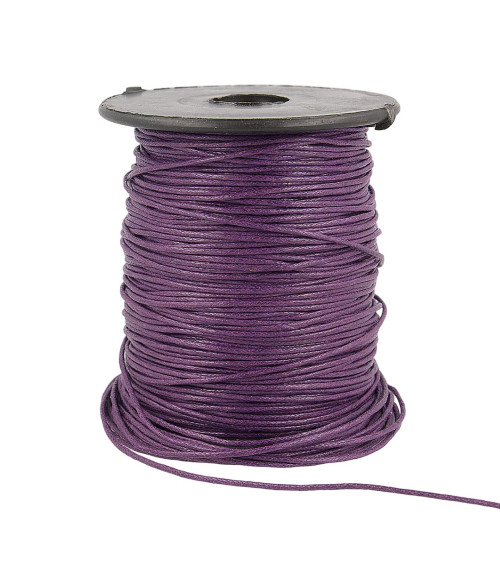 Spool of 70m leather-look cord 1mm Purple